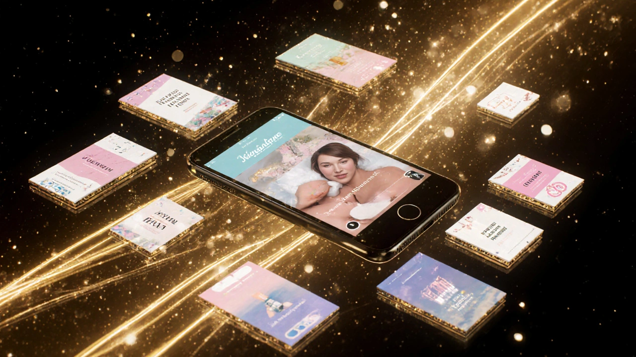 A skincare reel transforming into 10 Instagram post formats radiating from a phone screen.