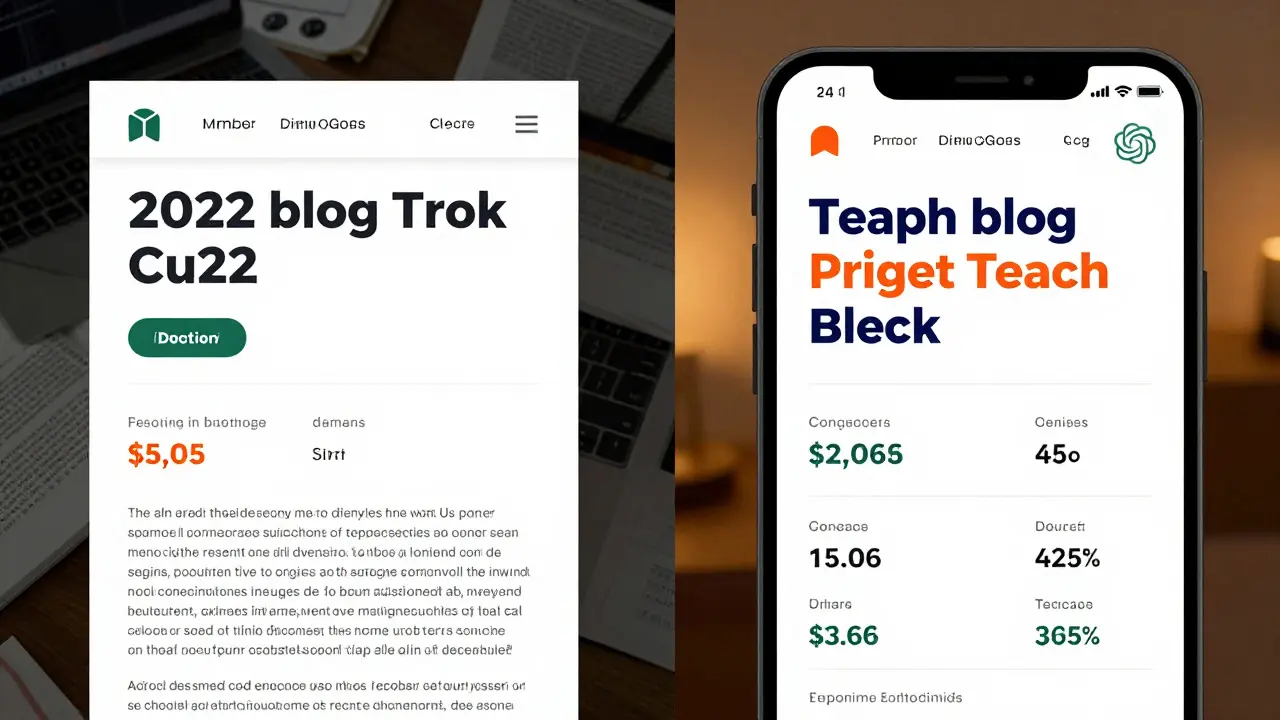 An outdated blog post being transformed into a modern, mobile-friendly article with updated data and clean layout.