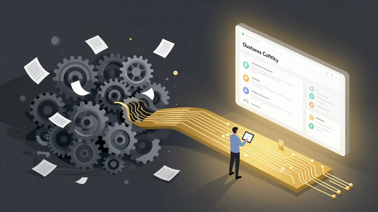Comparison of chaotic manual SEO vs streamlined AI workflow