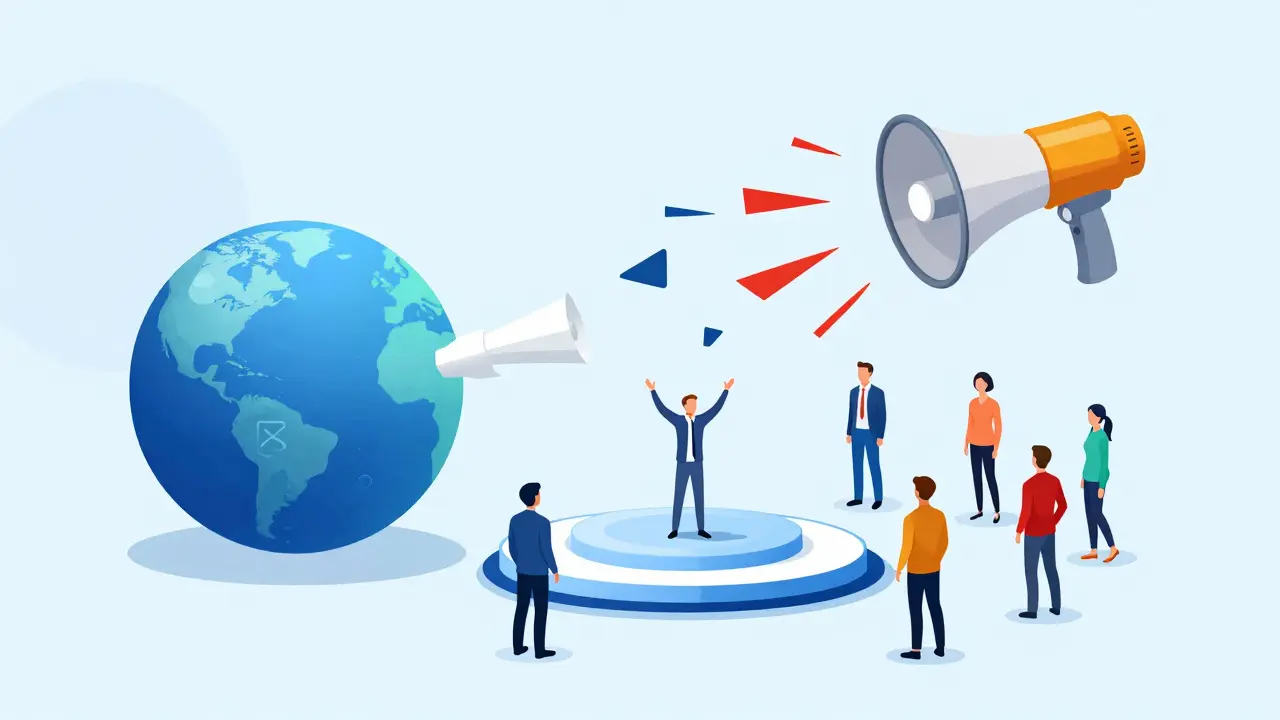 Magnet attracting customers vs megaphone pushing noise away