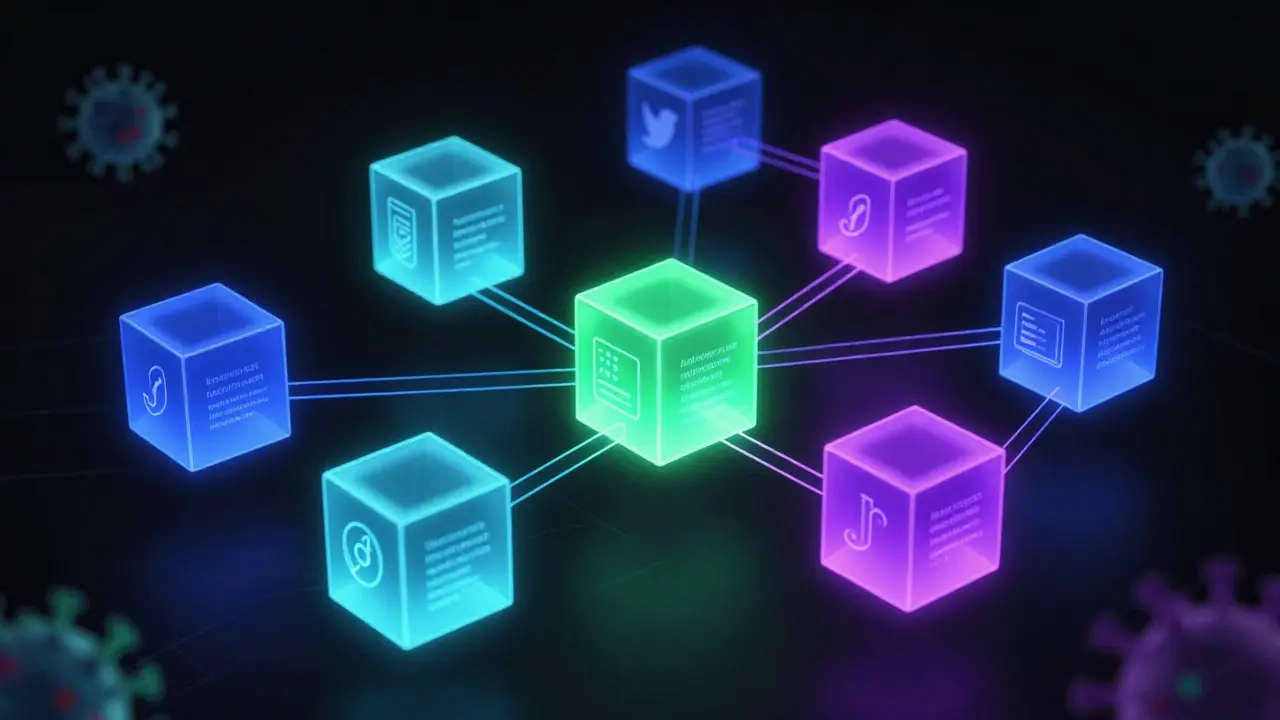 Abstract 3D visualization of a structured Twitter thread outline