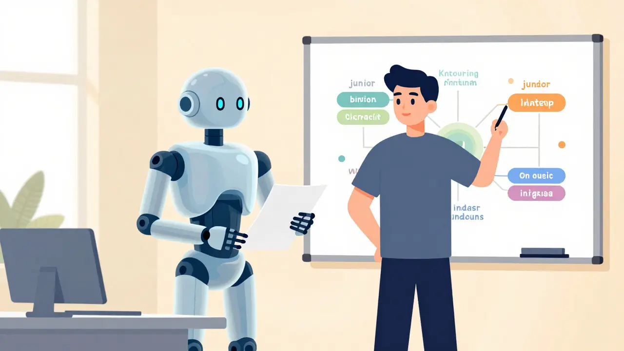 Human guiding a robotic assistant in a collaborative office setting